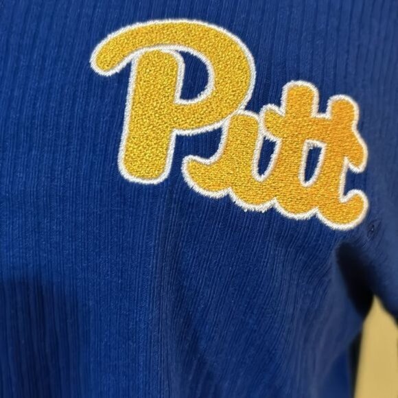 Pitt Panthers Waffle Knit ribbed cropped Cardigan medium NWOT - Picture 5 of 8